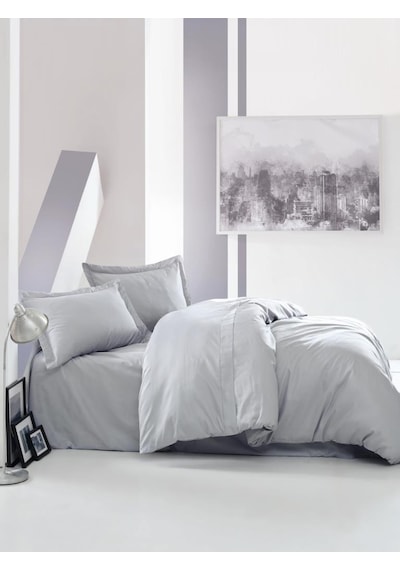 Cotton Box Elegant Saten Tek Kişilik Nevresim Takımı Gri (455046603)
