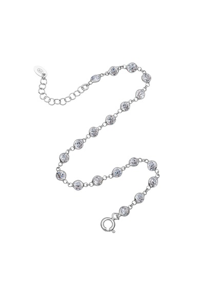 925 Ayar Gümüş Zirkon Taşlı Premium Erkek Bileklik Ayarlanabilir 19+3 Cm Gümüş