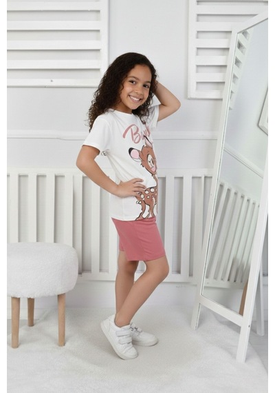 Bambi Baskı Kız Çocuk Takım-90413 Pembe
