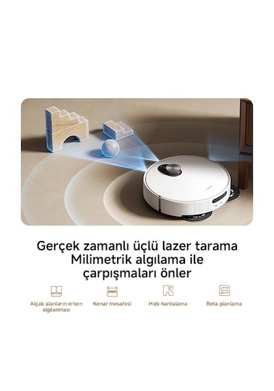 Xiaomi Robot Vacuum Mop 5 Beyaz Akıllı Robot Süpürge