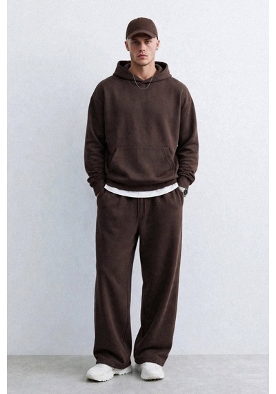 Barrels And Oıl Erkek Kapüşonlu Kanguru Cepli Sweatshirt - Kahve M.kahve M.kahve