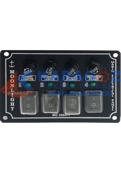 MOONLIGHT YATAY 4'LÜ SWITCH PANEL SİGORTALI