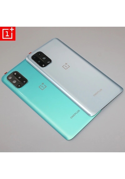 Senalstore OnePlus Uyumlu 8t Uygun Arka Kapak Pil Batarya Kapak Kamera Camlı - Gümüş