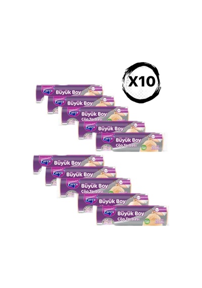 Ekonomik Büzgülü Vanilya Kokulu Çöp Torbası Büyük Boy 10 X 10'lu