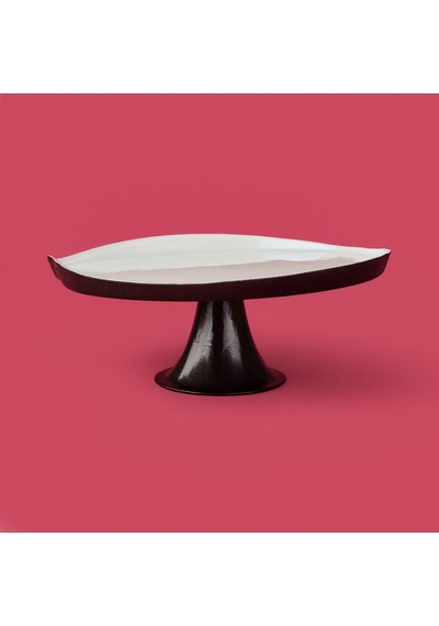 Kitchen Jota Ayaklı Tabak - Beyaz / Siyah - 28 Cm Çok Renkli