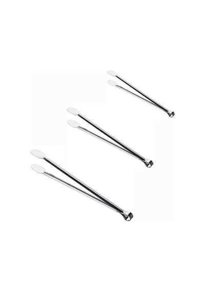 Klasik Metal Mangal Maşası 36 Cm-32 Cm-27 Cm Uzun-kısa Boy Çelik Yemek Barbekü Izgara Kömür Köz 3'lü Set