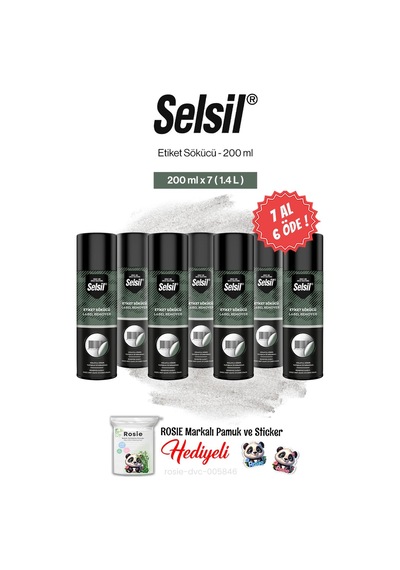 Selsil Etiket Sökücü 200 Ml, 7 Al 6 Öde Ve Rosie Pamuk