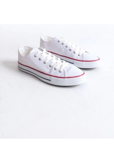 Jy0422 Luke Bağcıklı Keten Kumaş Erkek Günlük Sneaker Ayakkabı Kbt - Beyaz Beyaz