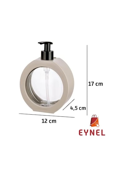 Yuvarlak Şekilli Şık Sıvı Sabunluk & Deterjanlık Sıvı Sabun Haznesi Banyo Sabunluğu Mutfak Deterjanlığı Deterjan Haznesi 350 Ml Beyaz 12 Izgara