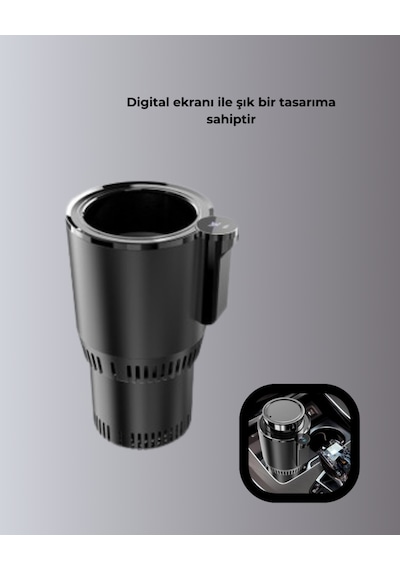 Araba Bardaklığı Isıtma Soğutma Ayarlı Çakmak Girişli Akıllı Model