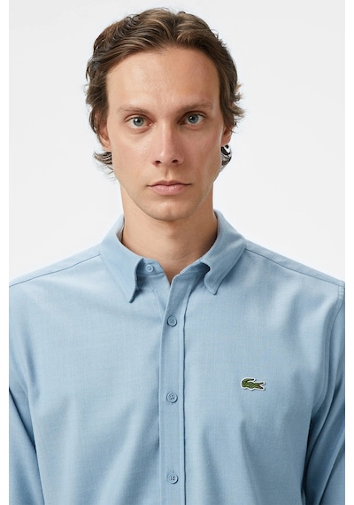 Lacoste Men's Regular Fit Erkek Düğmeli Gömlek Yaka Mavi Gömlek