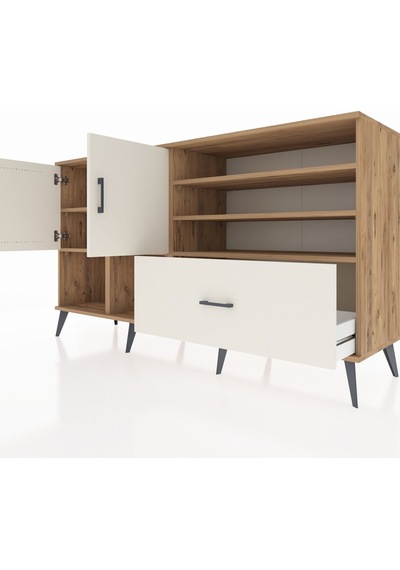 Kronos Konsol 7 Raflı Tek Çekmeceli 2 Kapaklı 176x59x99 Çam-aytaş Çam-aytaşı Kronos Konsol 7 Raflı Tek Çekmeceli 2 Kapaklı 176x59x99 Çam-aytaş Çam-aytaşı