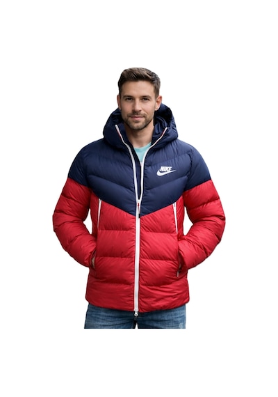 Nike Sportswear Synthetic Down Spor Jacket Erkek Suitici Şişme Spor Ceket Mavi Kırmızı Kırmızı