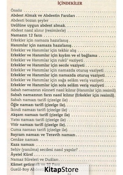 Namazı Seviyorum Abdest Namaz Sureleri Duaları çanta Boy ko . N11.144