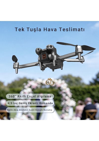 İdragon W12 Gps Drone, Dahili Lcd Ekranlı Kumanda, Hd Kamera, 360 Engel Algılama, Fırçasız Motor, Tek Tuşla Eve Dönüş