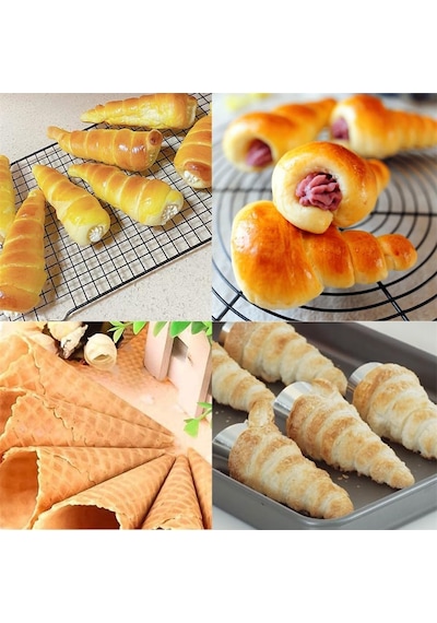 Orret Home 6'li Paslanmaz Çelik Cannoli Kalıbı Krem Rulo, Kruvasan, Külah Ve Hamur Sarma İçin Koni Şekilli Pa Diğer