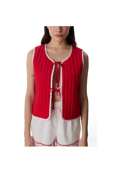 Penti Kırmızı Magnifique Pamuklu Yelek Pijama Üstü