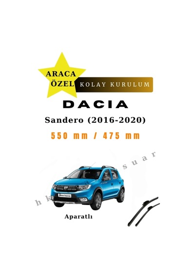 Dacia Sandero 2016-2020 Araca Özel Silecek Ön İki