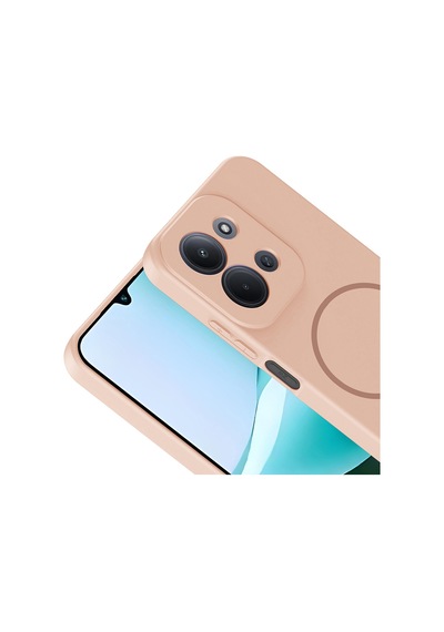 Xiaomi Redmi 15c Kılıf Magsafe Destekli Kamera Korumalı Yumuşak Silikon Pazarplus Kahverengi