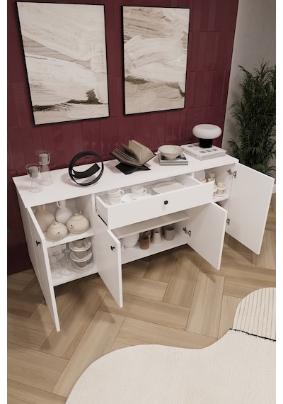 Asra Trend Lüks Konsol Tv Ünitesi %100 Mdf Salon Ve Yemek Odası Ünitesi Knsl03 Beyaz