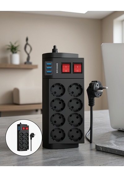 8 Prizli 3 Usb'li Uzatma Kablosu Termal Korumalı Uczzz8lipriz-6 Belirtilmemiş
