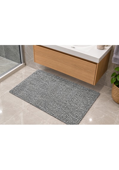 Queens 65x80 Cm Gri Yıkanabilir Kaymaz Tabanlı Banyo Paspası