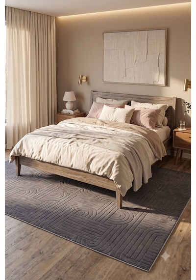 Villadia Home Textile Bambu Kaymaz Taban Dört Mevsim Yıkanabilir Kesme Yolluk Halı Koridor Mutfak Salon Yatak Oturma Çocuk Odası Koridor Antre Antrasit