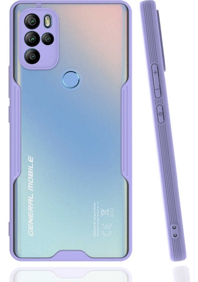 General Mobile Gm 21 Pro Kılıf Kamera Korumalı Arkası Şeffaf Silikon Mor