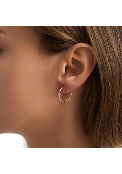 14k Altın Halka Küpe 1,2 Mm 1.5 Cm Gizli Kilit T14304 Renkli