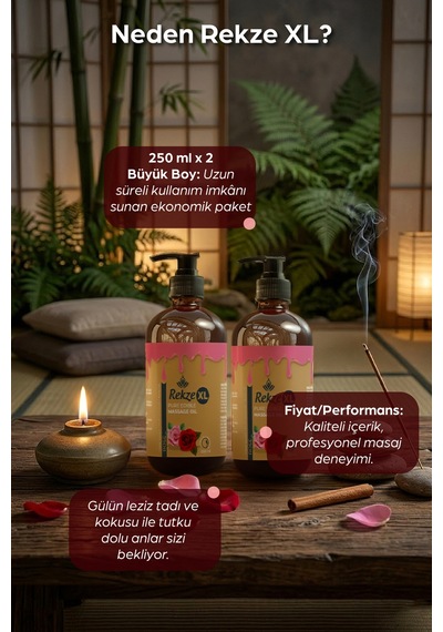 2 Adet Büyük Boy Gül Aromalı Vücut Aromaterapi Masaj Yağı 250 Ml - 581476609