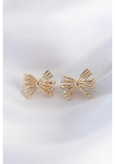 Pirinç Gold Renk Fiyonk Küpe Çok Renkli 39347808