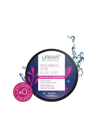 Urban Care Hyaluronik Asit & Kolajen Kuru ve Cansız Saçlara Özel Yoğun Gece Saç Bakım Maskesi 230 ML
