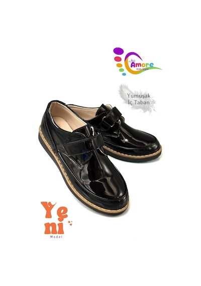 Sermoda Lil Amore Cırt Cırtlı Erkek Çocuk Ayakkabısı Okul & Sünnet Düğünü İçin Klasik Model Rugan Siyah Sermoda Lil Amore Cırt Cırtlı Erkek Çocuk Ayakkabısı Okul & Sünnet Düğünü İçin Klasik Model Rugan Siyah