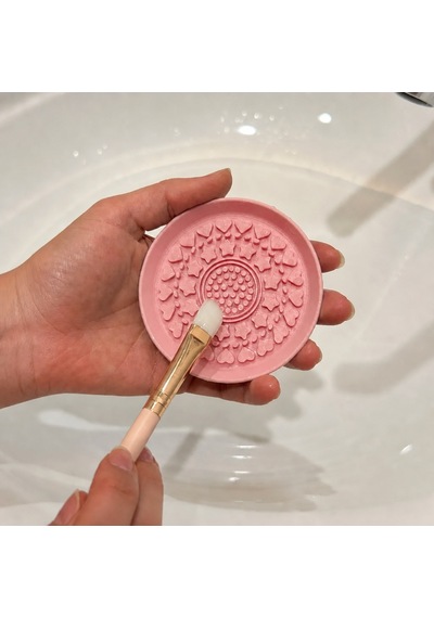 3d Baskı Makyaj Fırçası Temizleme Pedi - Desenli Aparat-pembe