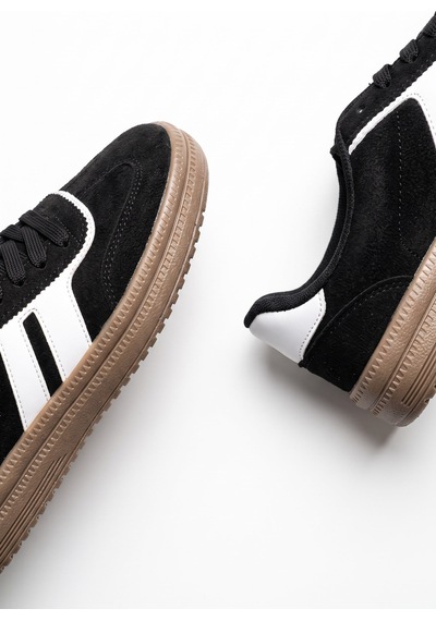 V.S.H Velvet Rota Kadın Siyah-beyaz Sneaker Spor Ayakkabı - Kadın Günlük Ayakkabı-2526 Siyah Beyaz