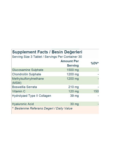 Wiselab Glukozamin & Kondroitin & Msm Tip 2 90 Tablet