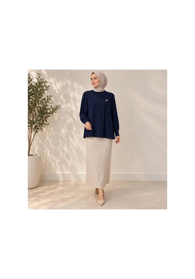 Ghisa Lacivert Pileli Tunik Lacivert - 943373079 Lacivert