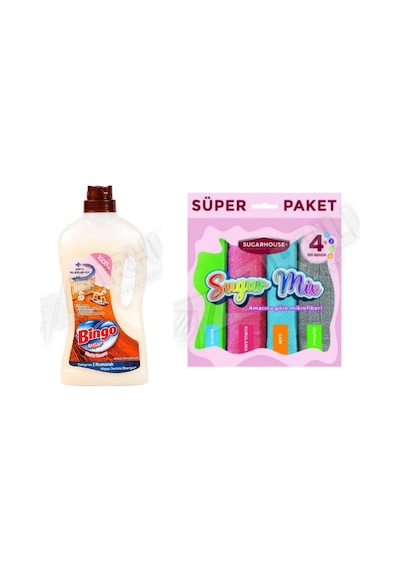 Bingo Ahşap Tem. 1 L + Temzilik Bezi 4'lü 2'li Set Diğer