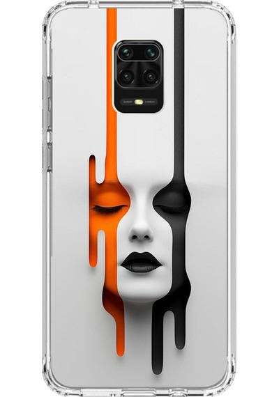 Xiaomi Redmi Note 9 Pro Uyumlu Şeffaf Kılıf Estetik Yüz 1 Tasarımlı