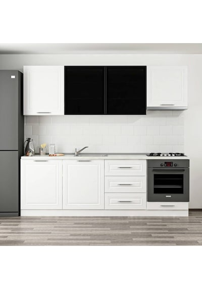 Minar 240 Cm Mebran C + Alm. Füme Cam Mutfak Dlb Byz 240-Mcacb1 Beyaz