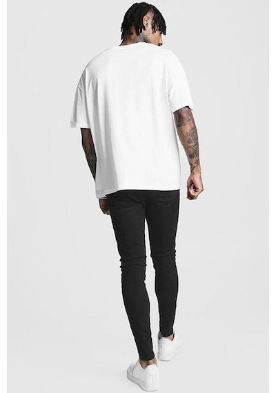 Unisex Örme Fredoom Basklı Beyaz %100 Pamuk T-shirt. Beyaz