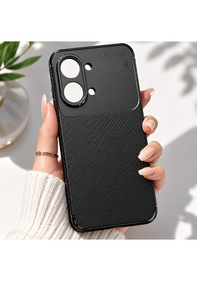 Xiaomi Poco X8 Pro Max Uyumlu Kılıf Karbon Tasarım Kamera Korumalı Silikon Telefon Kılıfı Kapak Siyah
