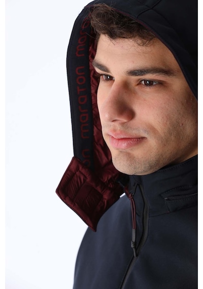 Maraton Sportswear Regular Erkek Kapşonlu Uzun Kol Outdoor Lacivert Ceket 20384 Lacivert