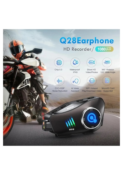 Vothoon Q28 Motosiklet Kask Bluetooth Kulaklık