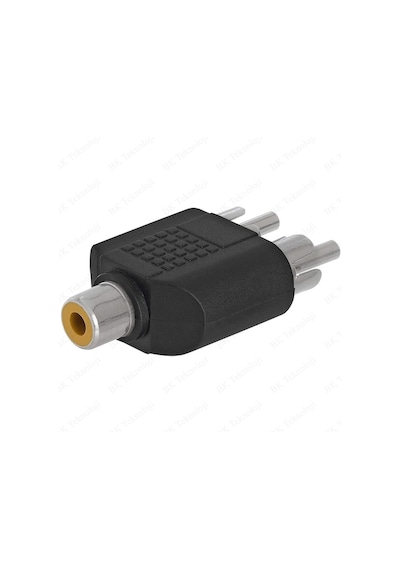 RCA Dişi - 2 RCA Erkek Y Splitter Ses Adaptörü Dönüştürücü