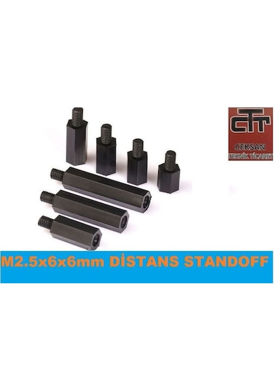 M2.5X6X6 MM Distans-Standoff Plastik Dişi-Erkek Yükselteç 50 Adet