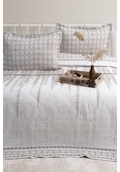 Marin 3 Parça Çift Kişilik Pike Takımı Ekru 240 X 260 Cm Ekru