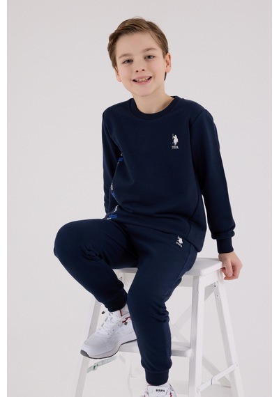 U.S. Polo Assn. Lisanslı Erkek Çocuk Alt Üst 2 Parça Eşofman Takımı Us2215 Lacivert
