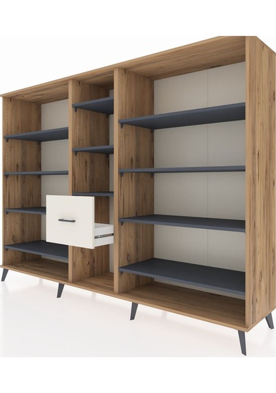 Hyperion Dolap 11 Raflı 3 Çekmeceli 220x44x163 Çam-antrasit/ayta Çam-antrasit/aytaşı Hyperion Dolap 11 Raflı 3 Çekmeceli 220x44x163 Çam-antrasit/ayta Çam-antrasit/aytaşı