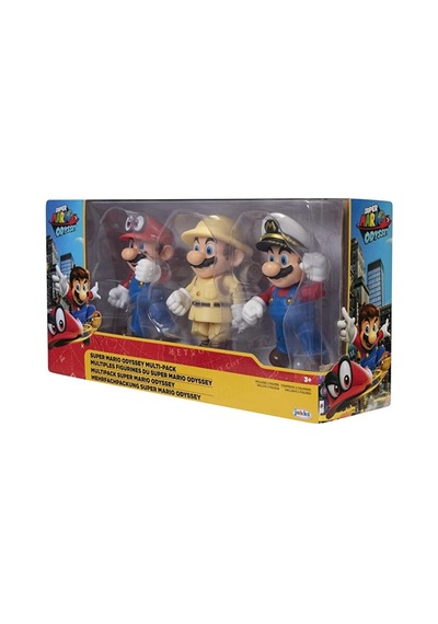 Süper Mario Odyssey 3'lü Paket Aksiyon Figürleri - Kaptan Mario, Explorer Mario Ve Mario İle Cappy